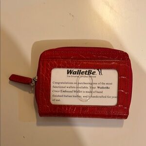 WalletBe Red Croco Embossed Wallet